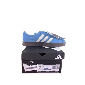 Adidas VL Court 2.0 M 7/ W 8.5 Casual Shoes Sneakers Blue White Brown New In Box